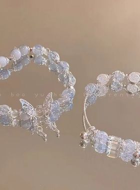 新中式冰裂串珠手链男款潮男高颜值2024新款小众高级感跑环手串