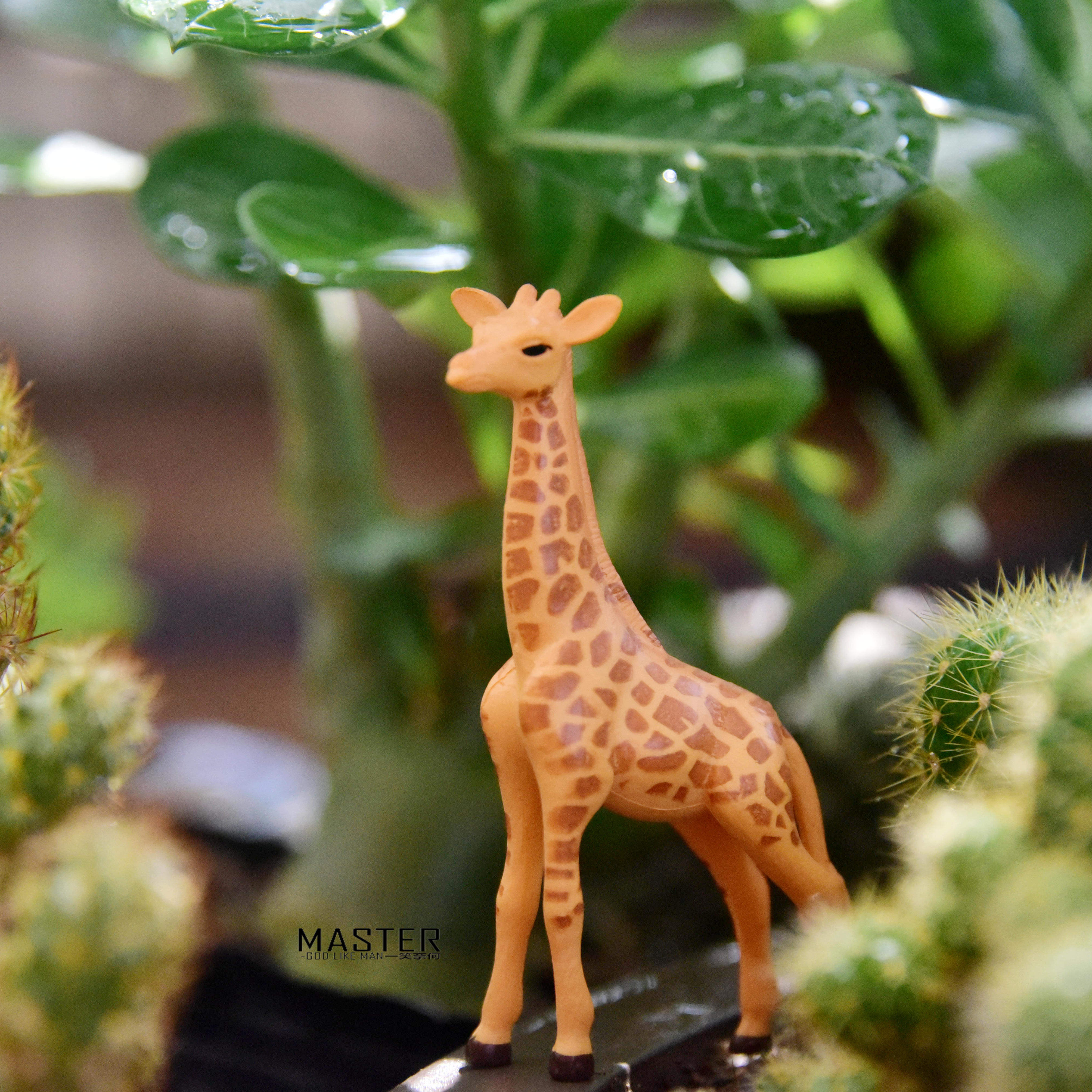 散货 仿真动物 长颈鹿 微场景 盆景装饰摆件