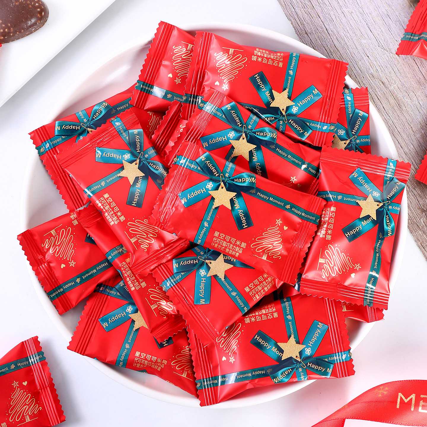 阿Q熊星空可可米脆巧克力节日糖果小零食喜糖散装婚礼结婚专用