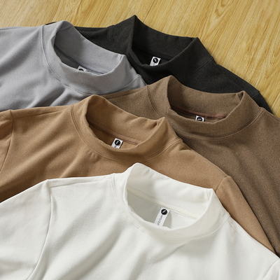 350g德绒半高领长袖T恤打底衫