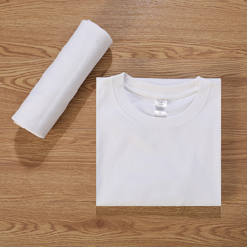 210克32支长绒棉纯棉圆领短袖白T恤单件