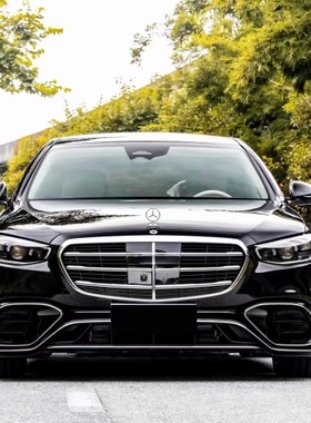 适用于奔驰S级W223 S400450 500迈巴赫S480改S63包围AMG尾喉中网