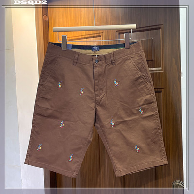 刺绣五分裤商务绣花纯棉休闲裤男