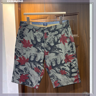 宽松弹力中裤 外贸花裤 男高端百搭纯棉短裤 纯花色五分裤 夏休闲短裤