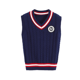 女童背心秋冬装加绒加厚男童毛衣马甲学生纯棉坎肩保暖童装针织衫