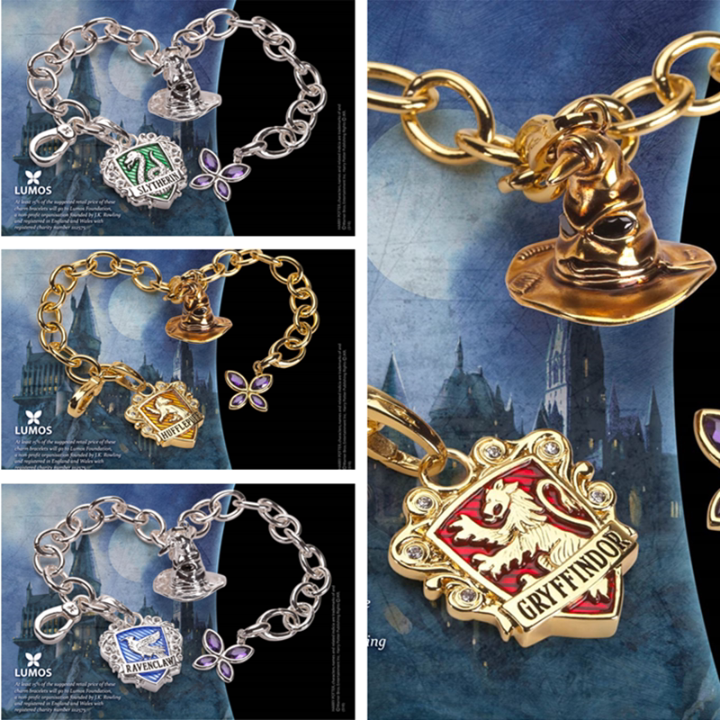 美国代购lumos荧光闪烁 哈利波特周边联名霍格沃茨四学院院徽手链