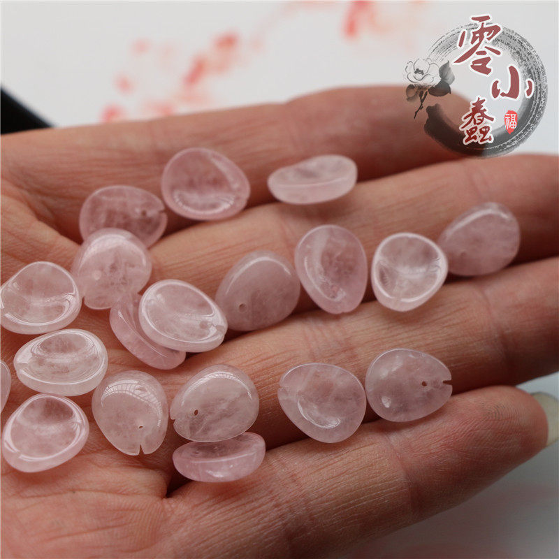 ZERO LITTLE STUPID NATURAL NO OPTIMIZATION PINK CRYSTAL SMALL PLUM PETALS 10*12MM BOWL FLOWER EARRINGS PENDANT DIY ACCESSORIES