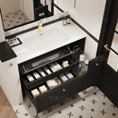 法式 复古风实木烤漆浴室柜组合陶瓷一体盆收纳抽屉拉篮洗脸漱柜