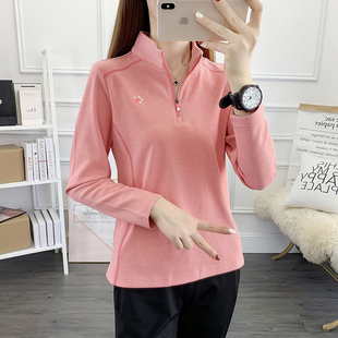 高端户外抓绒衣外套女大码立领长袖刺绣字德绒卫衣冲锋衣内胆女士