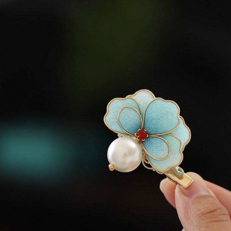 新中式国风发夹蝴蝶兰古风花朵配饰秀禾订婚头饰儿童汉服头饰边夹,饰品/流行首饰/时尚饰品新,发饰,淘宝优惠券,粉丝福利购,淘宝优惠卷