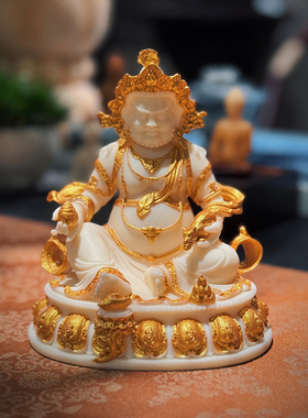 黄财神高端人物茶室摆件纯手工制