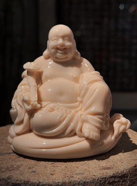 德化白瓷弥勒佛禅意空间摆件