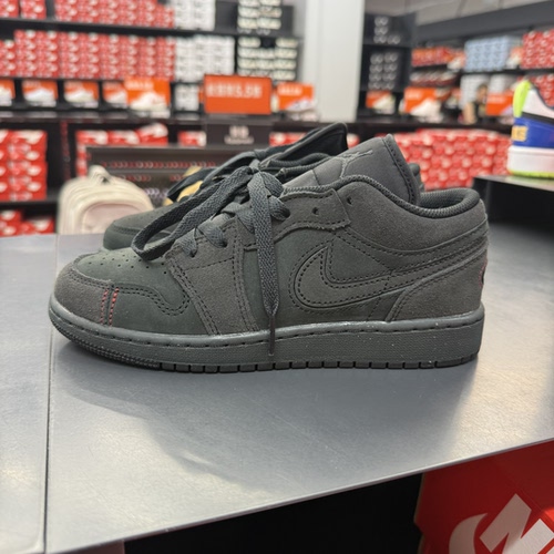 耐克青少年Air Jordan 1AJ1黑灰麂皮低帮板鞋FQ7757-001断码38/9