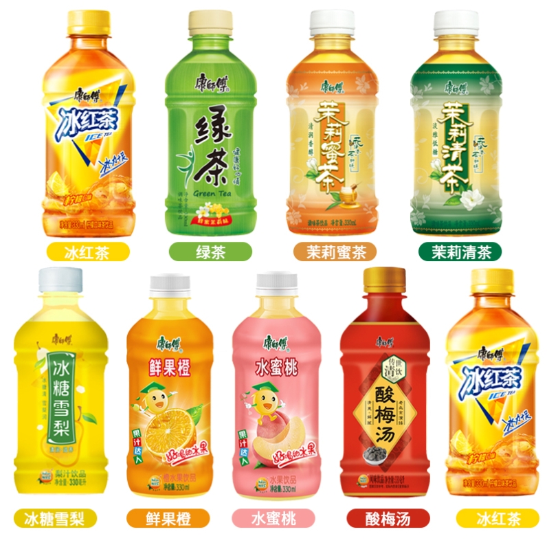 康师傅冰红茶整箱330ml*6/中小瓶多口味混装绿茶茉莉蜜茶清茶饮料