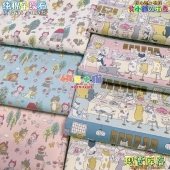 居家布艺diy面料日本进口KOKKA全棉布料纯棉印花平纹布头可爱猫咪