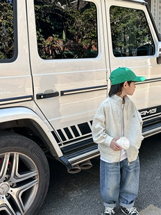 男童春装 休闲上衣男孩运动拉链衫 略略童装 外套2023新款 儿童春秋季