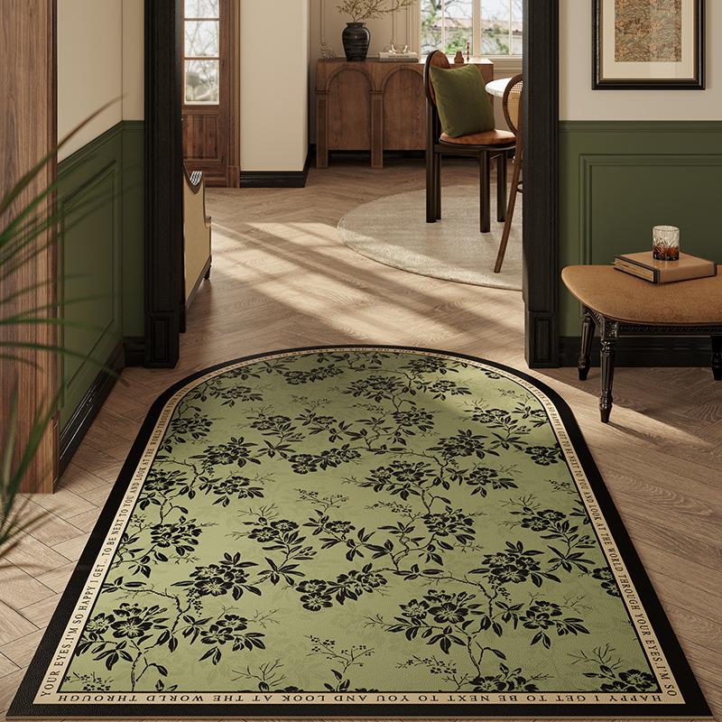 范居态度枝影皮革入户门地垫高档