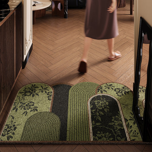 枝影异形入户防滑耐脏丝圈地垫