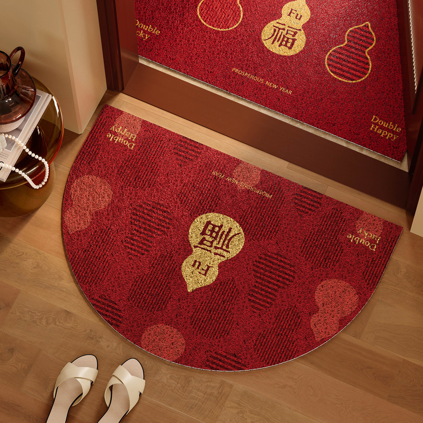 范居态度福禄满盈丝圈地垫入户门垫红色喜庆高端门口进门2026新款,居家布艺,入户地垫,淘宝优惠券,粉丝福利购,淘宝优惠卷