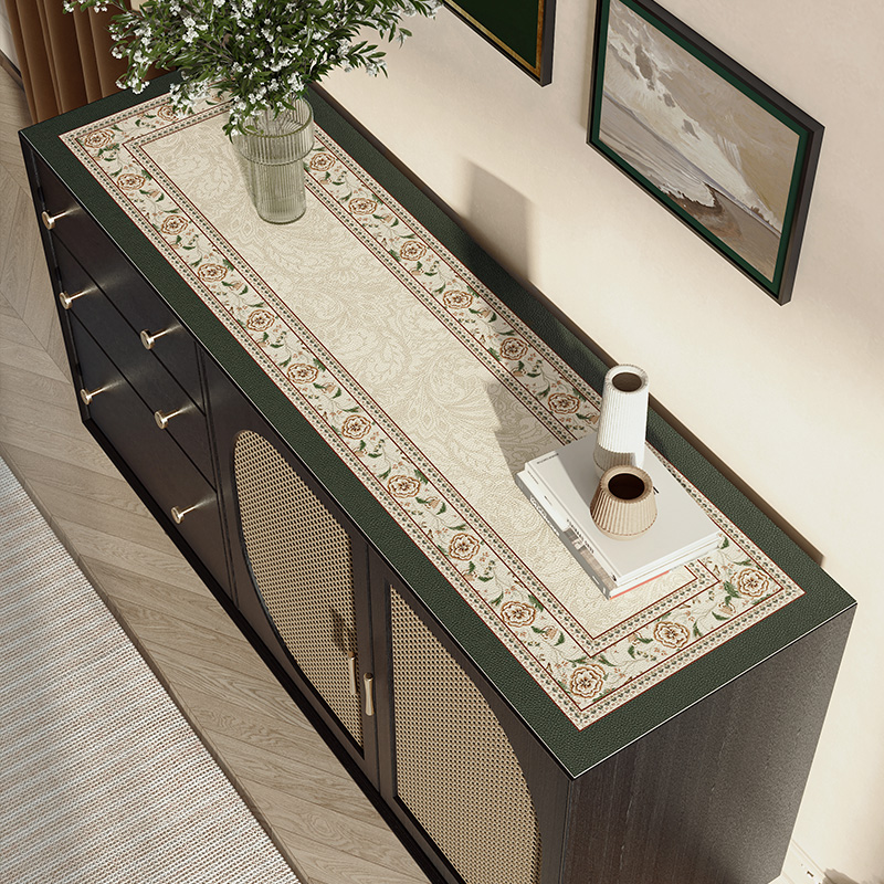 范居态度花枝美式皮革防水边柜垫