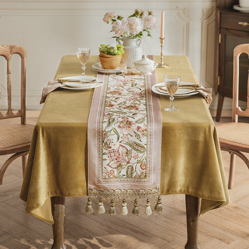 范居态度桌旗美式短毛绒