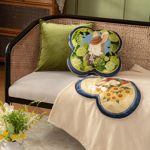 范居态度抱枕毯沙发床上卡通