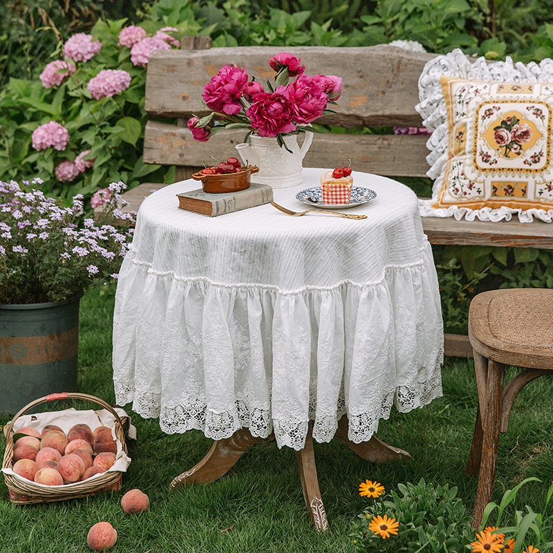 范居态度法式白色蕾丝桌布小清新高级感北欧台布野餐圆桌盖布圆形,居家布艺,桌布,淘宝优惠券,粉丝福利购,淘宝优惠卷