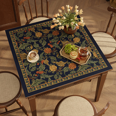 范居态度佩里方型八仙桌皮革桌垫美式氛围感免洗防水防油垫子桌布