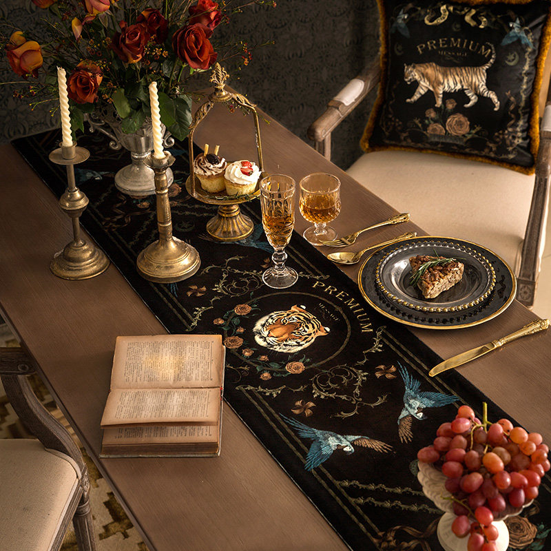 范居态度橙玫瑰欧式现代轻奢桌旗床旗餐桌茶几电视柜长条装饰布,居家布艺,桌旗,淘宝优惠券,粉丝福利购,淘宝优惠卷