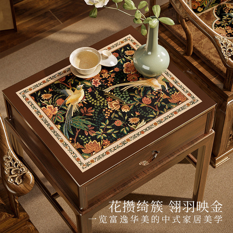 范居态度梦华录床头柜垫轻奢高级感中式复古防水防油保护垫可定制,居家布艺,床头柜盖布,淘宝优惠券,粉丝福利购,淘宝优惠卷