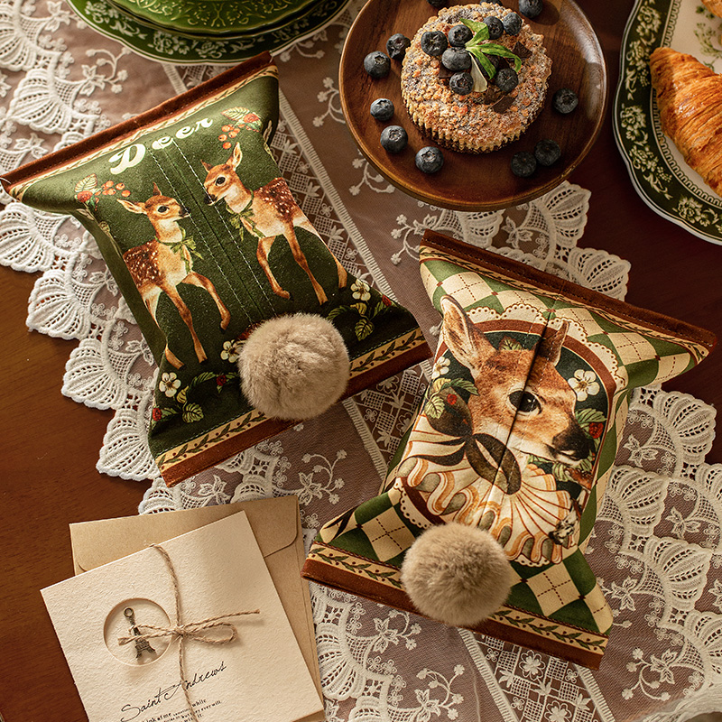 范居态度纸巾套美式短毛绒