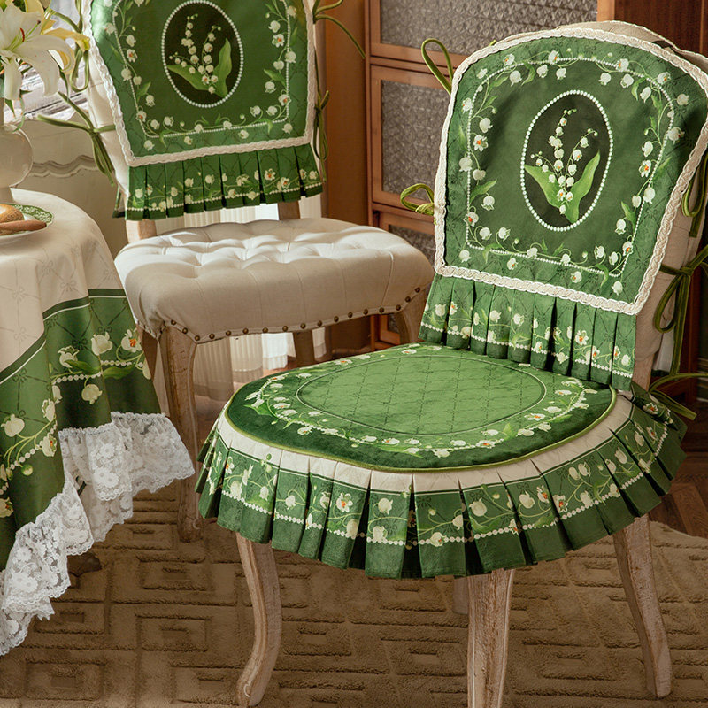 范居态度铃兰美式椅垫餐椅套罩家用椅背垫氛围感轻奢风垫子坐垫