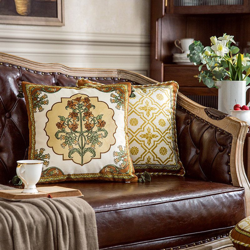 范居态度海棠美式法式床头靠垫沙发靠枕抱枕枕头套子腰枕圆枕枕套