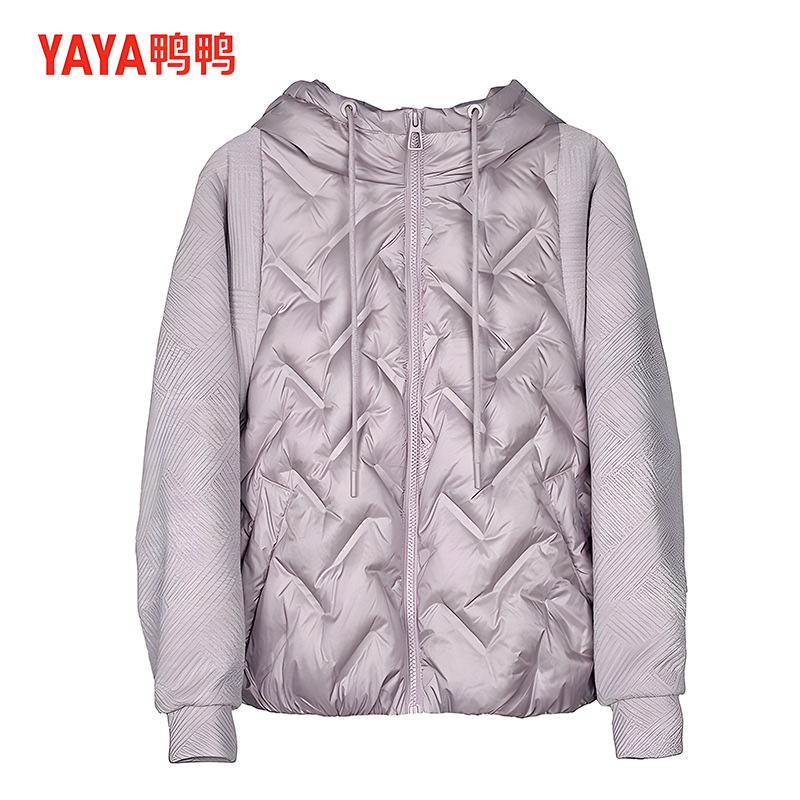 鸭鸭羽绒服女款2025年冬季新款短款轻薄连帽宽松时尚休闲外套