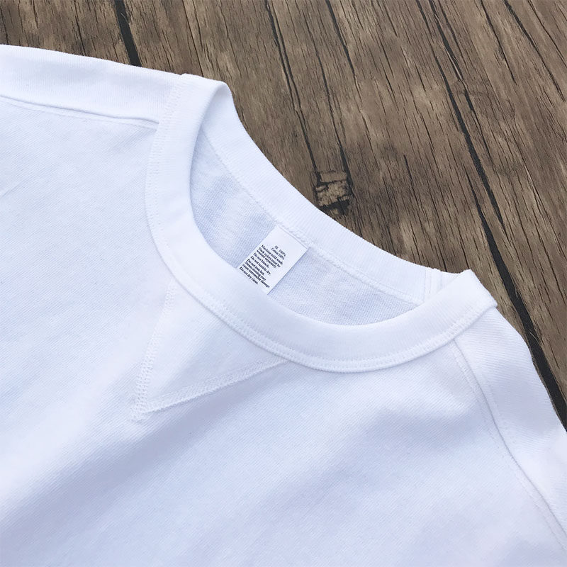 250G RUGGED COTTON TRIANGLE SMALL NECKLINE CUFF HEAVY BASE SHIRT MENS COTTON LONG SLEEVE AMERICAN RETRO T-SHIRT