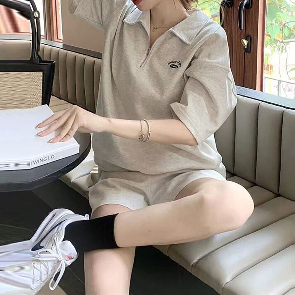运动套装女夏季2025新款短袖短裤时尚韩版宽松显瘦学生休闲