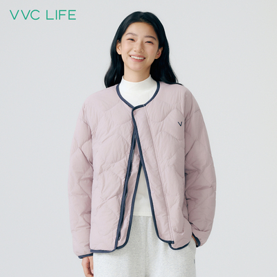 VVC LIFE羽绒服女款冬季新款90白鸭绒户外保暖宽松面包服立领外套