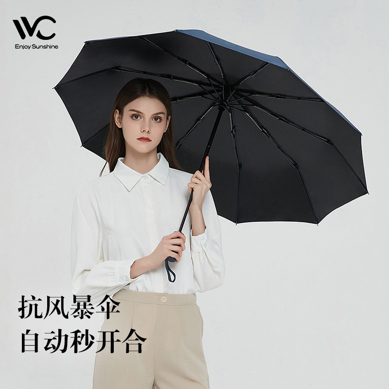 VVC自动三折遮阳伞女2026新款夏季防紫外线太阳伞卡通防晒晴雨伞