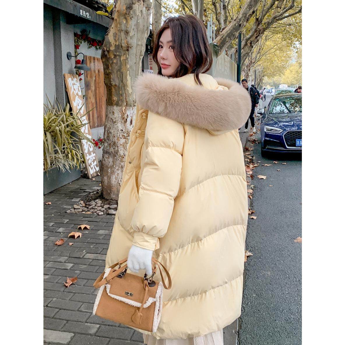 白鸭绒新中式羽绒服女2025冬季中长款高级感设计盘扣小众洋气加厚