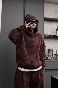 直播 男女加绒抗皱重磅运动休闲帽衫卫衣裤单件和套装TZ80039图片