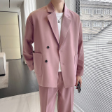 轻熟风抖音直播秋季西服套装宽松免烫西装男TZ9901-P175控299，男装T恤，星座308B（原103C）