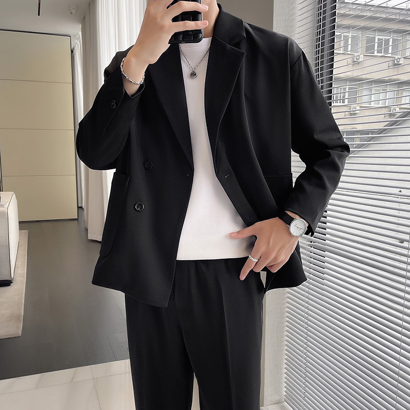 轻熟风抖音直播秋季西服套装宽松免烫西装男TZ9901-P175控299,男装T恤,星座308B（原103C）