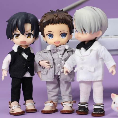 英伦风粘土人素体外套娃娃衣服