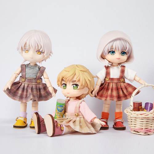 美结猪牛仔背带裙套装娃衣