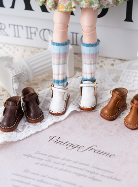 blythe娃鞋 日子扣靴 ob22 ob24手工牛皮鞋子  小布 UFDOLL迷你体