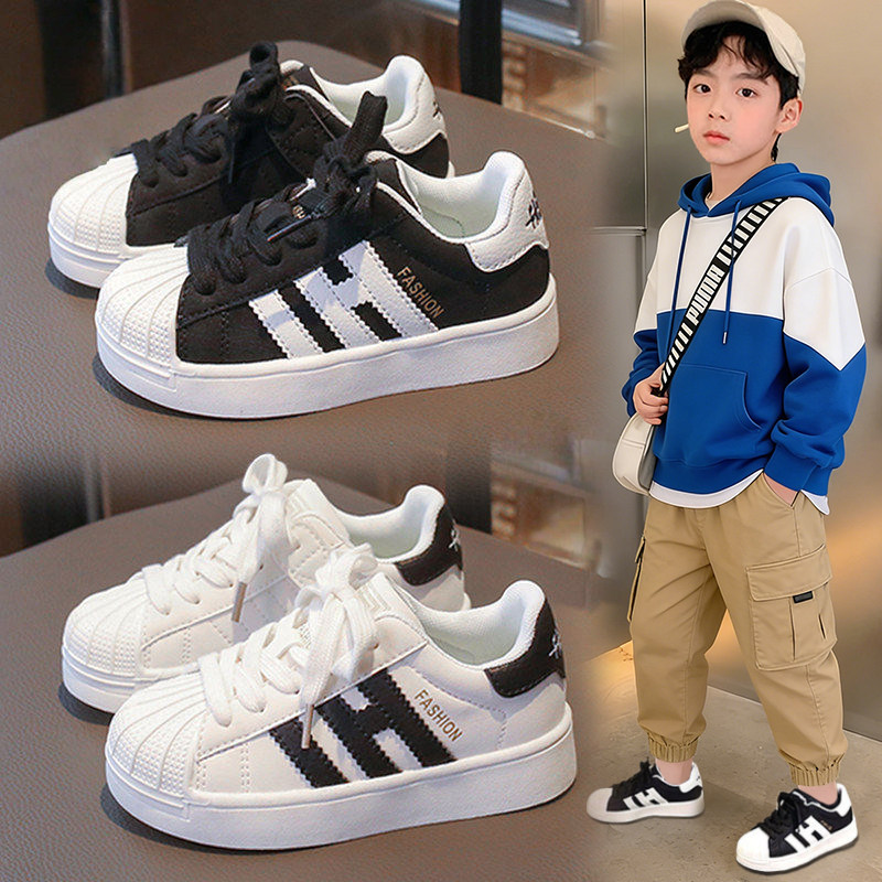 官网C&K男童鞋2026新款春季潮牌儿童休闲运动板鞋软底学生小白鞋