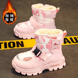 官网C&K女童雪地靴冬季2025新款儿童东北大棉鞋加厚女孩高筒棉靴