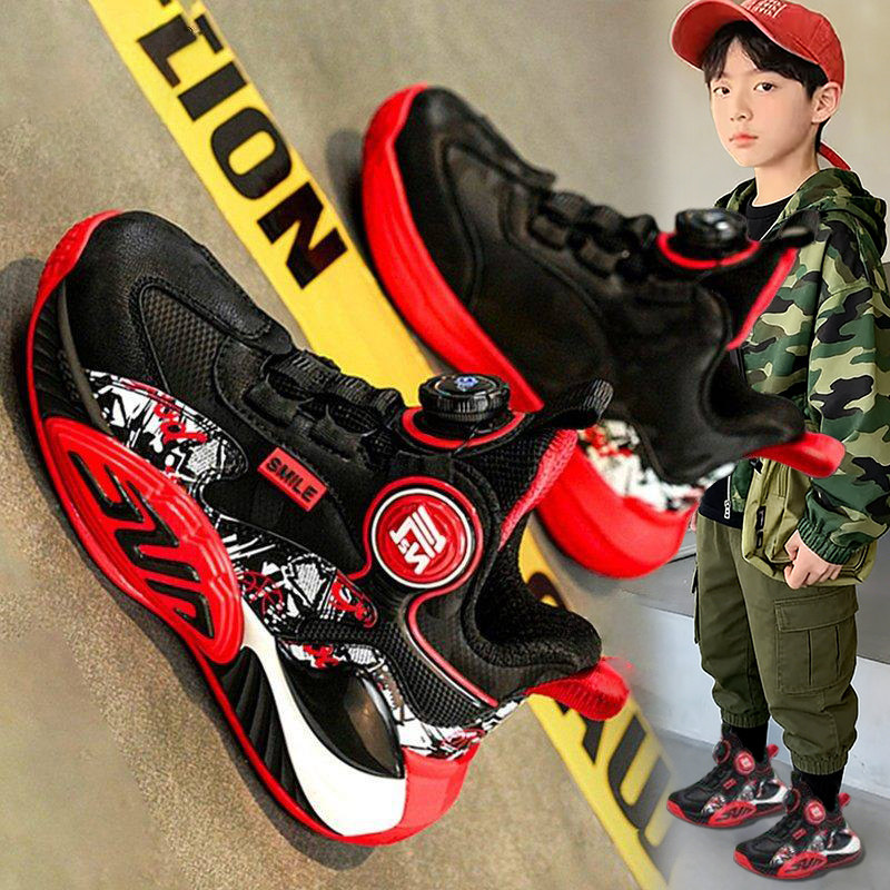 官网C&K红色鞋子男童运动鞋2026新款春季防滑跑步减震男孩篮球鞋