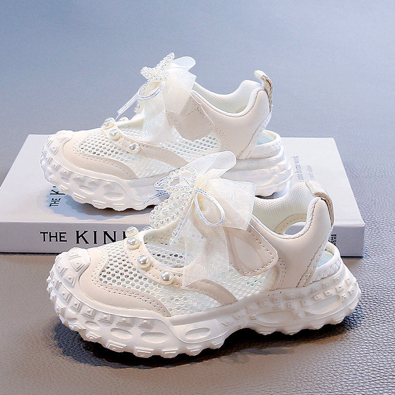 官网C&K女童公主凉鞋夏款镂空网面2026新款儿童小白运动网鞋女孩