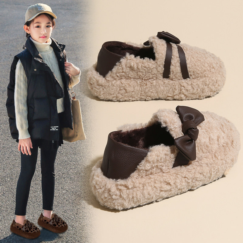 女童棉鞋2025冬季新款儿童毛毛鞋加绒保暖羊羔毛豆豆鞋女孩中大童,童鞋/婴儿鞋/亲子鞋,棉鞋,淘宝优惠券,粉丝福利购,淘宝优惠卷